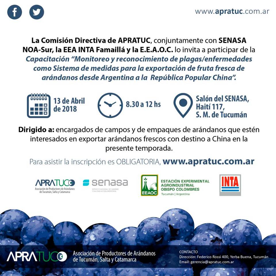 Exportación de Arándanos a la Republica Popular de China